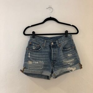 Levi's // Distressed Denim Shorts
